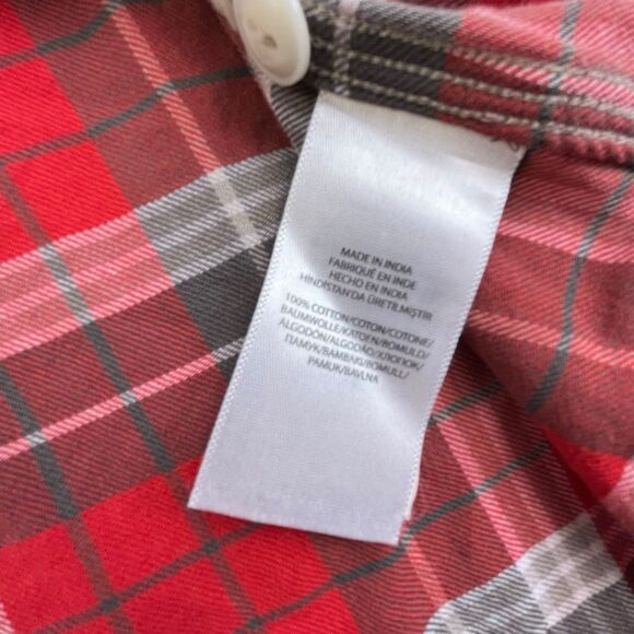Polo Ralph Lauren Loop Collar Flannel Shirt Men M Red Plaid Long Sleeve Designer - Picture 6 of 12